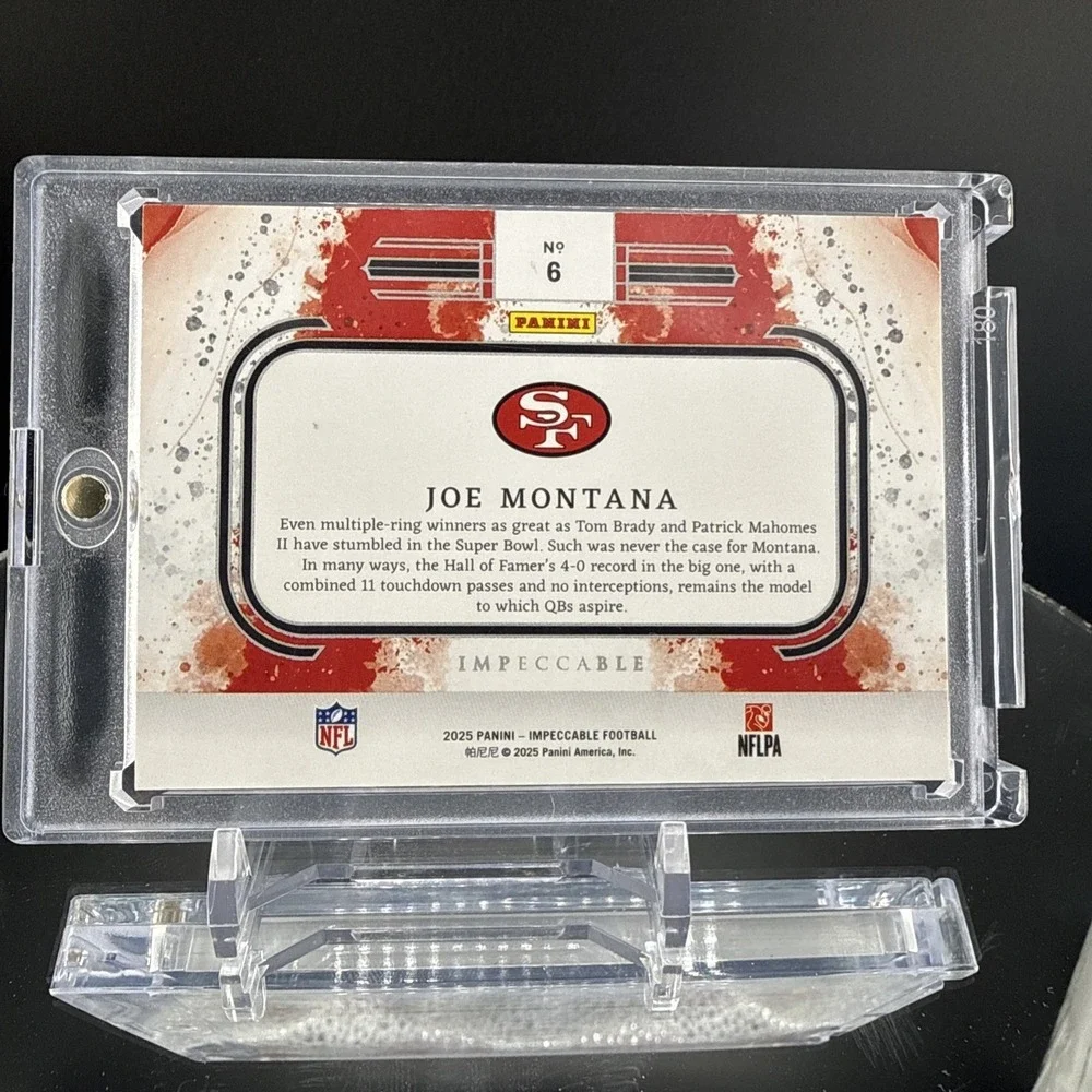 2025 Panini Impeccable Joe Montana 1 Oz .999 Silver Bar #35/35 49ers SSP